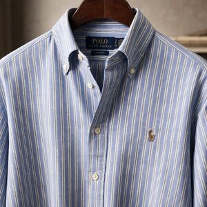 Ralph Lauren Blue and White Striped Shirt